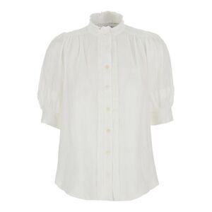 Jc Sophie Women Lagos White V-Neck Blouse With Long Sleeves In Viscose For Women